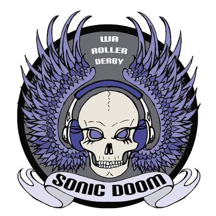 Sonic Dooms roller derby team logo